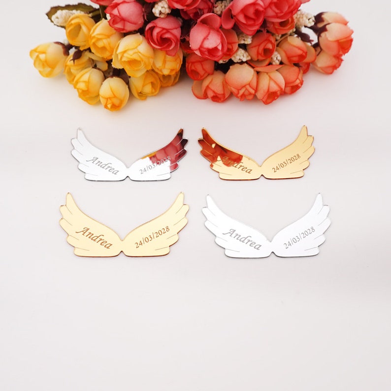 Custom Acrylic Mirror Angel Wings Stickers