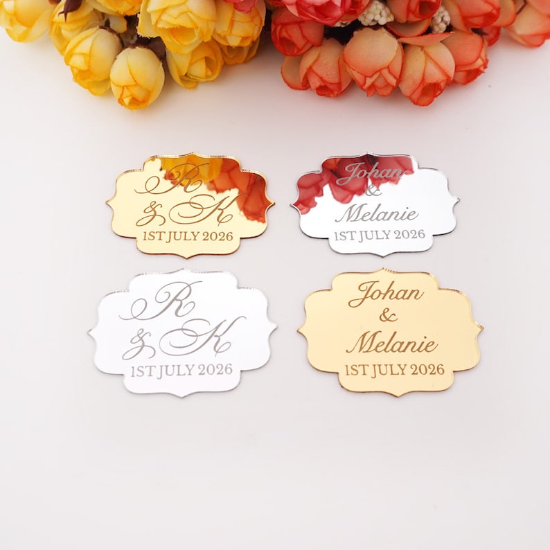 Engraved Mirror Acrylic Wedding Favors