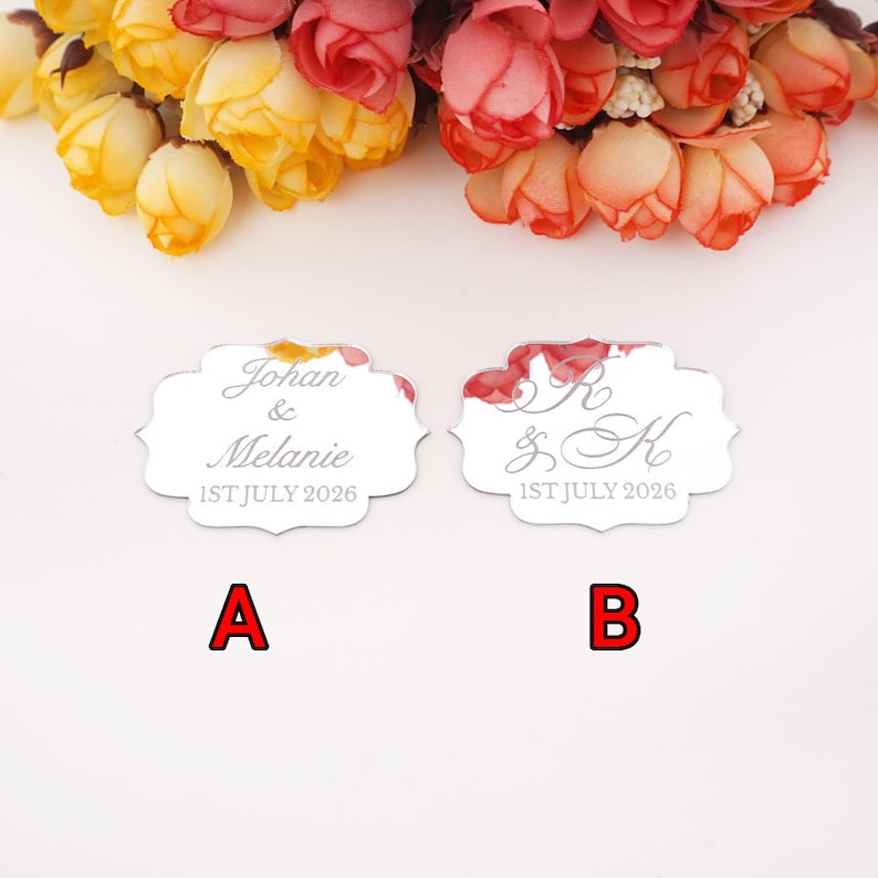 Engraved Mirror Acrylic Wedding Favors