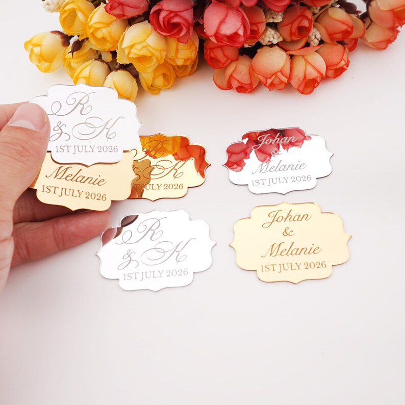 Engraved Mirror Acrylic Wedding Favors