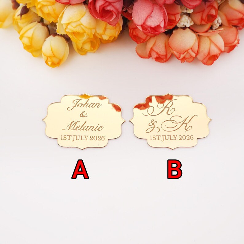 Engraved Mirror Acrylic Wedding Favors