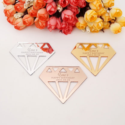 Diamond Shape Acrylic Mirror Tags