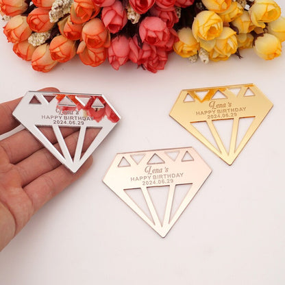 Diamond Shape Acrylic Mirror Tags