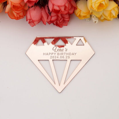Diamond Shape Acrylic Mirror Tags