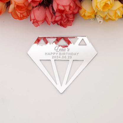 Diamond Shape Acrylic Mirror Tags
