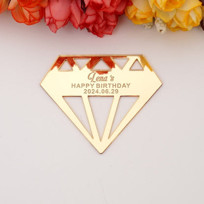 Diamond Shape Acrylic Mirror Tags