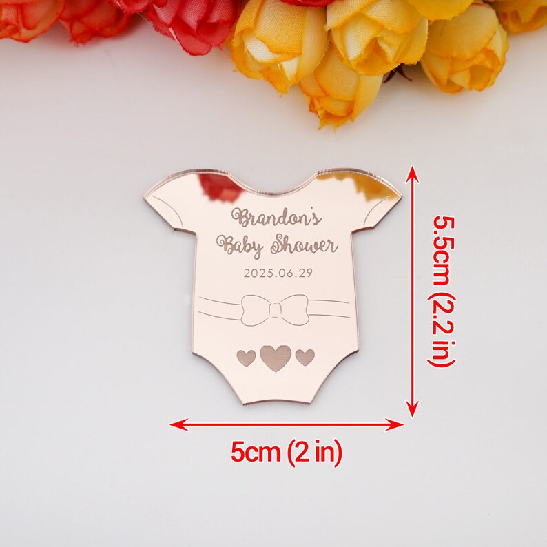 Custom Acrylic Mirror Baby Shirt Tags