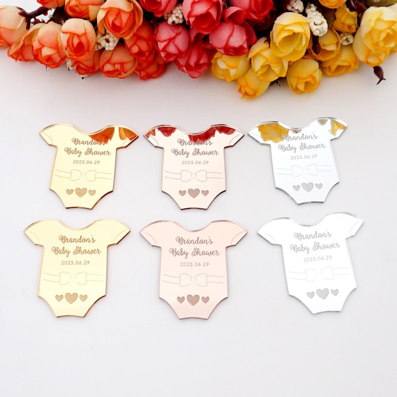 Custom Acrylic Mirror Baby Shirt Tags