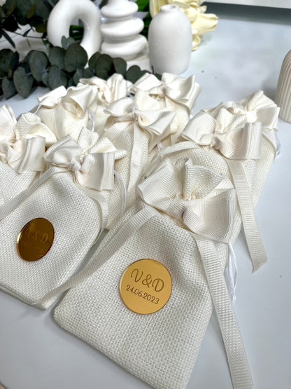 Personalized White Wedding Gift Bags
