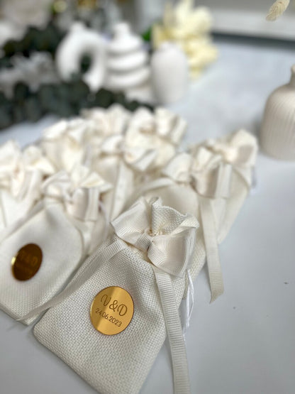 Personalized White Wedding Gift Bags