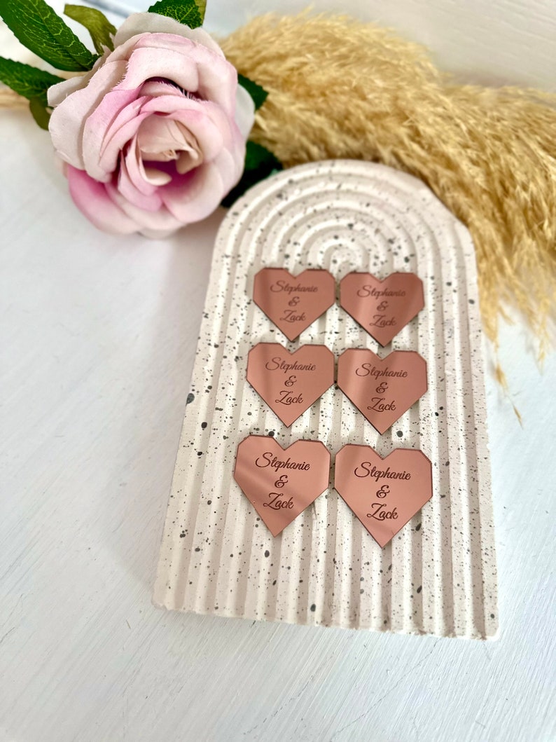 Custom Hexagon Heart Acrylic Tags