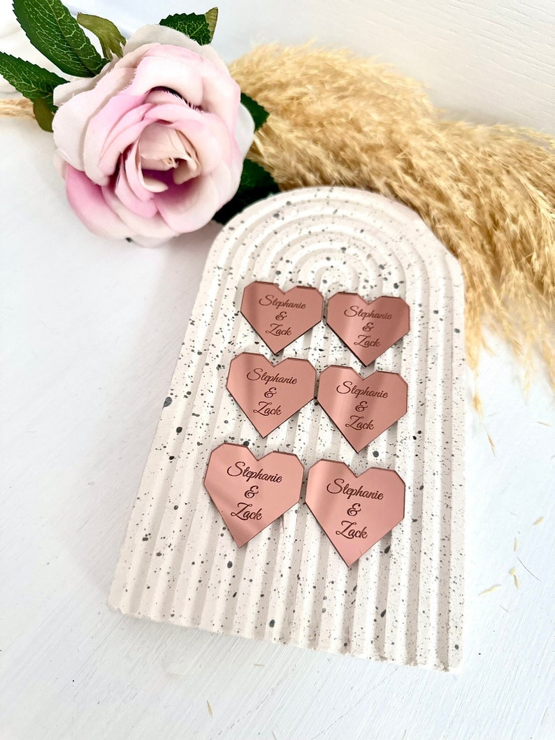 Custom Hexagon Heart Acrylic Tags