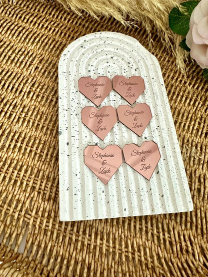 Custom Hexagon Heart Acrylic Tags