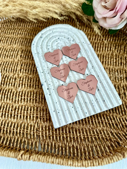 Custom Hexagon Heart Acrylic Tags