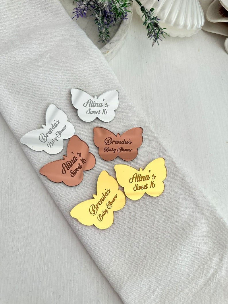 Butterfly Acrylic Mirror Tag