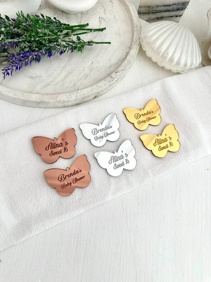 Butterfly Acrylic Mirror Tag
