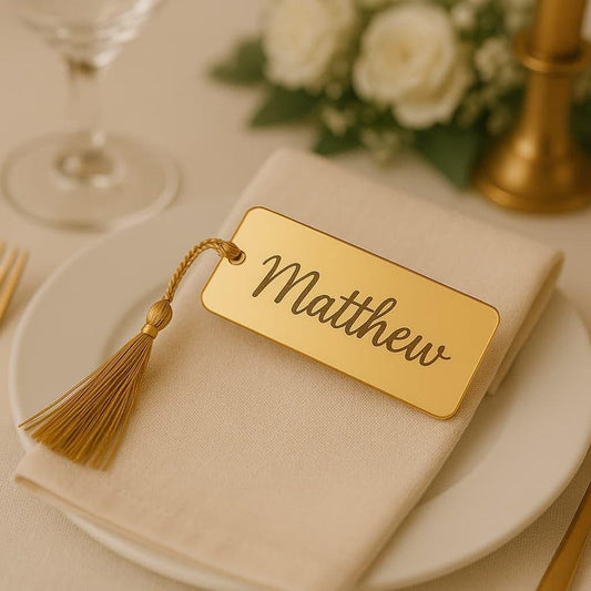 Elegant Personalized Mirror Acrylic Name Tags