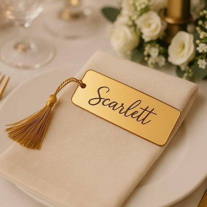 Elegant Personalized Mirror Acrylic Name Tags