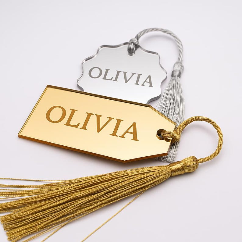 Elegant Personalized Mirror Acrylic Name Tags