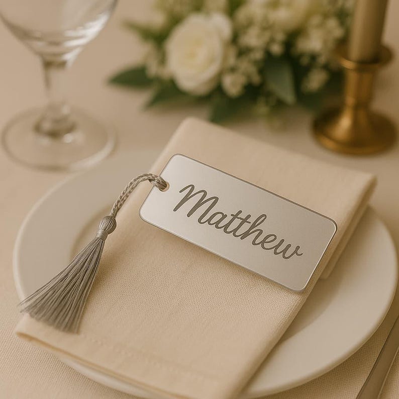 Elegant Personalized Mirror Acrylic Name Tags