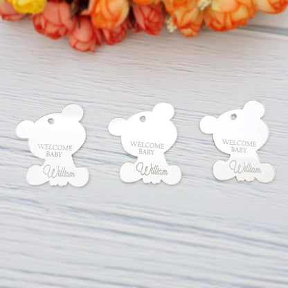 Teddy Bear Acrylic Mirror Tag