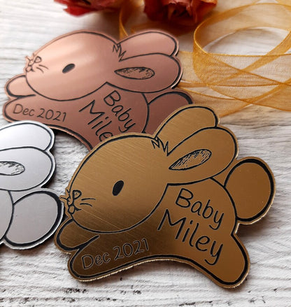 This is a laser cut clear acrylicBunny Rabbit shape  
