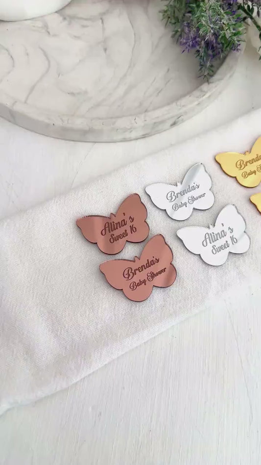 Butterfly Acrylic Mirror Tag