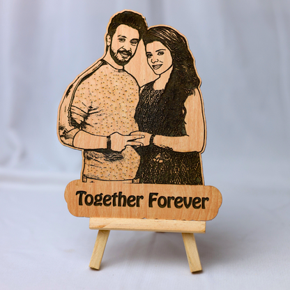 Wooden Cutout Engraved Photo Frame